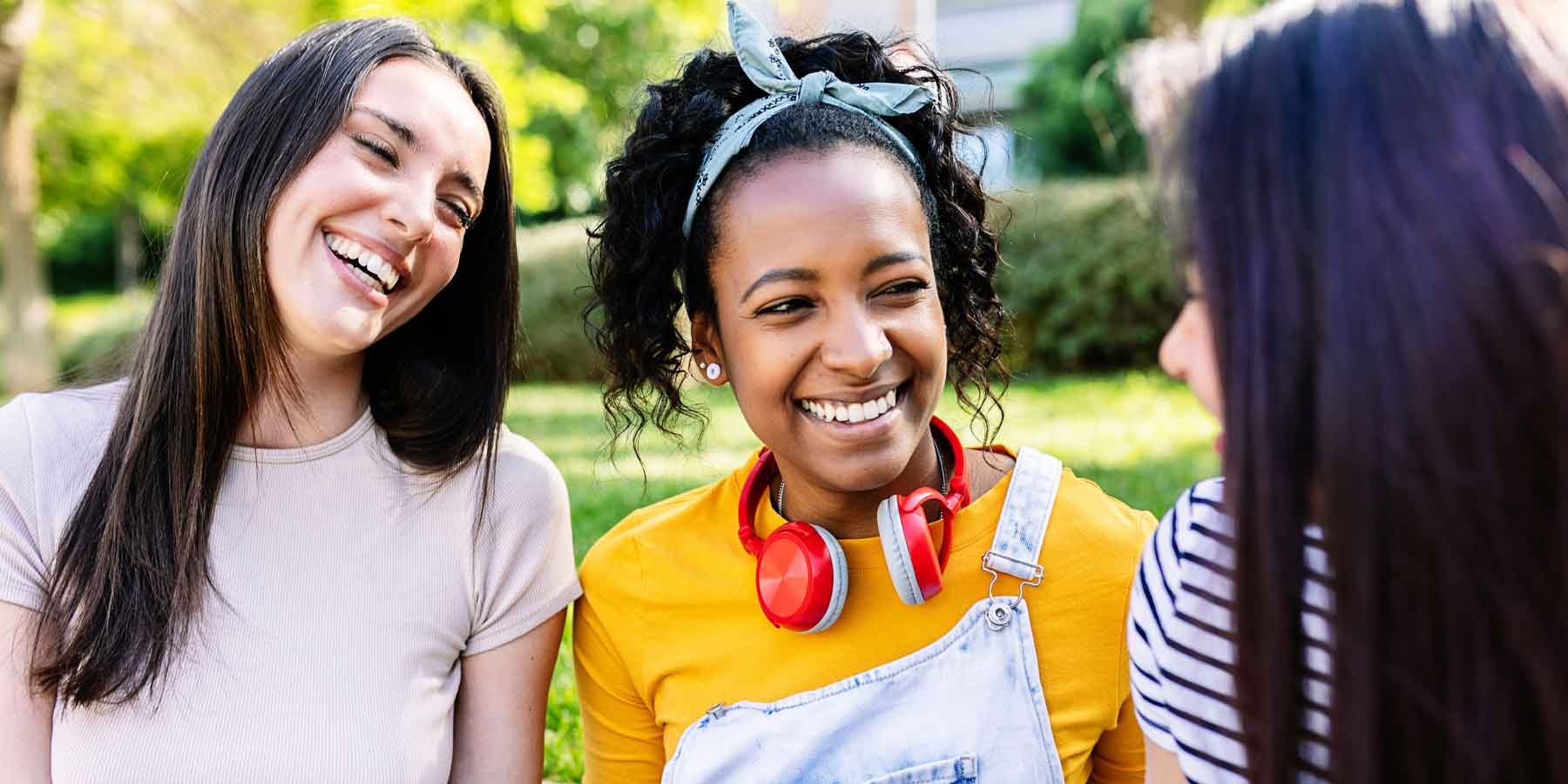 Three happy young girls